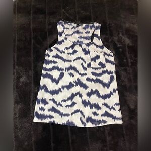 2/$20 Navy and White Fun & Bold Patterned Sleeveless Tank Top with Pocket